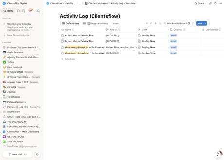 Notion activity log — akos.essosy@mapi.hu