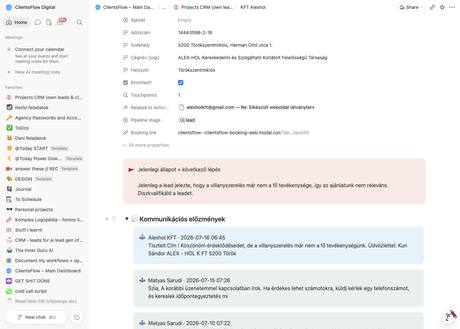 Notion CRM · előzmények — alexholkft@gmail.com