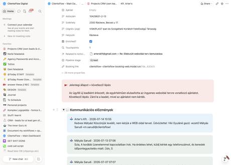 Notion CRM · előzmények — arterskft@gmail.com