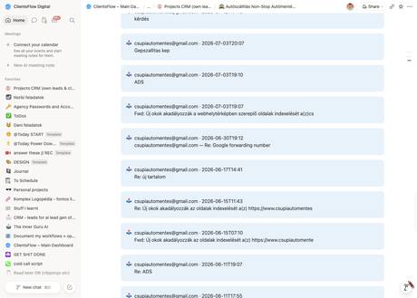 Notion CRM · előzmények — csupiautomentes@gmail.com