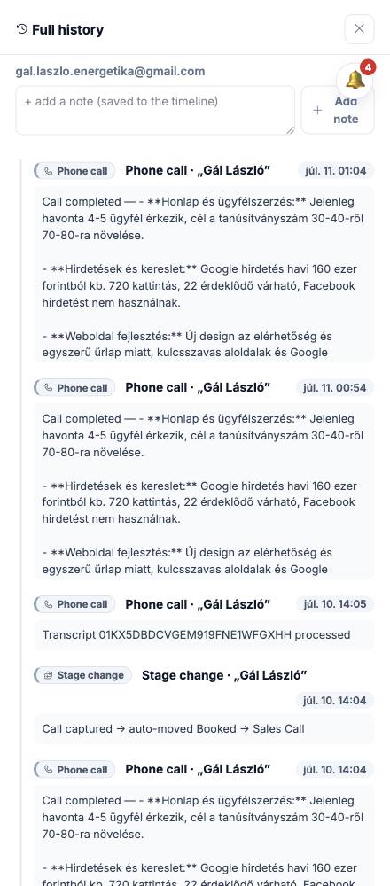 Dash · Full history — gal.laszlo.energetika@gmail.com