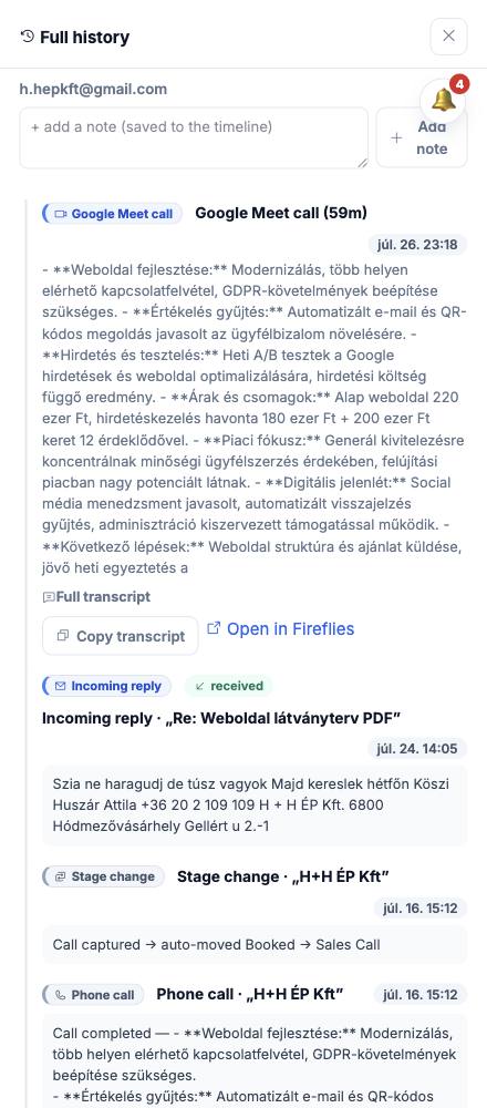 Dash · Full history — h.hepkft@gmail.com