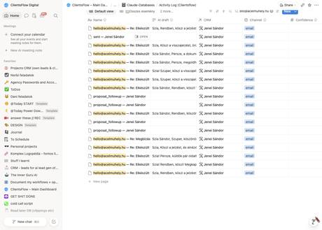 Notion activity log — hello@acelmuhely.hu