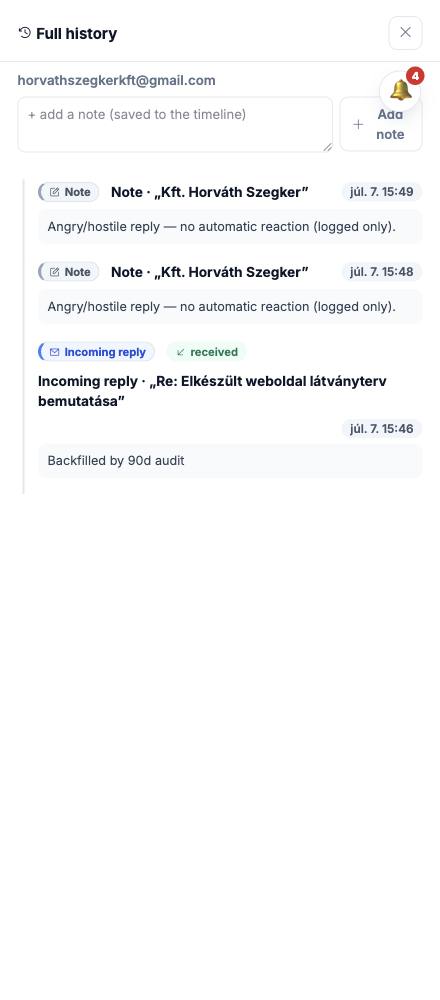 Dash · Full history — horvathszegkerkft@gmail.com