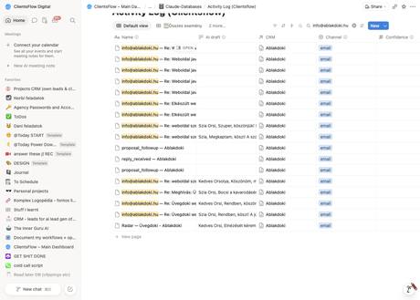 Notion activity log — info@ablakdoki.hu