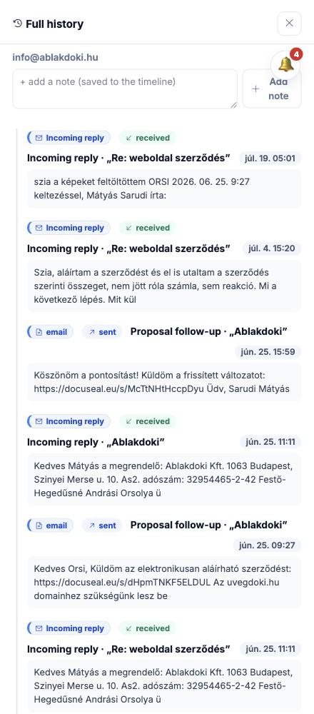 Dash · Full history — info@ablakdoki.hu