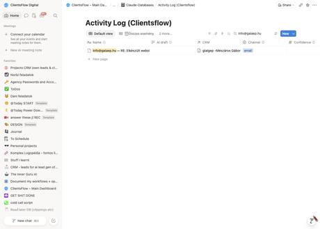 Notion activity log — info@galaep.hu