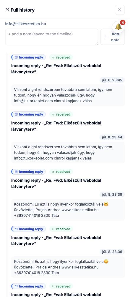 Dash · Full history — info@silkesztetika.hu