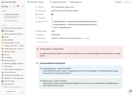 Notion CRM · előzmények — info@szilasikapu.hu