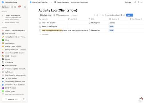 Notion activity log — iroda.nagykerites@gmail.com