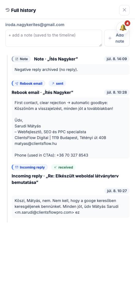 Dash · Full history — iroda.nagykerites@gmail.com