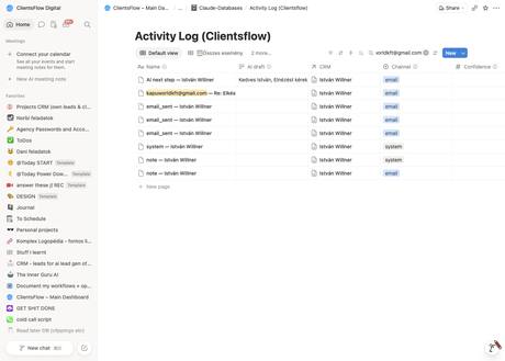 Notion activity log — kapuworldkft@gmail.com