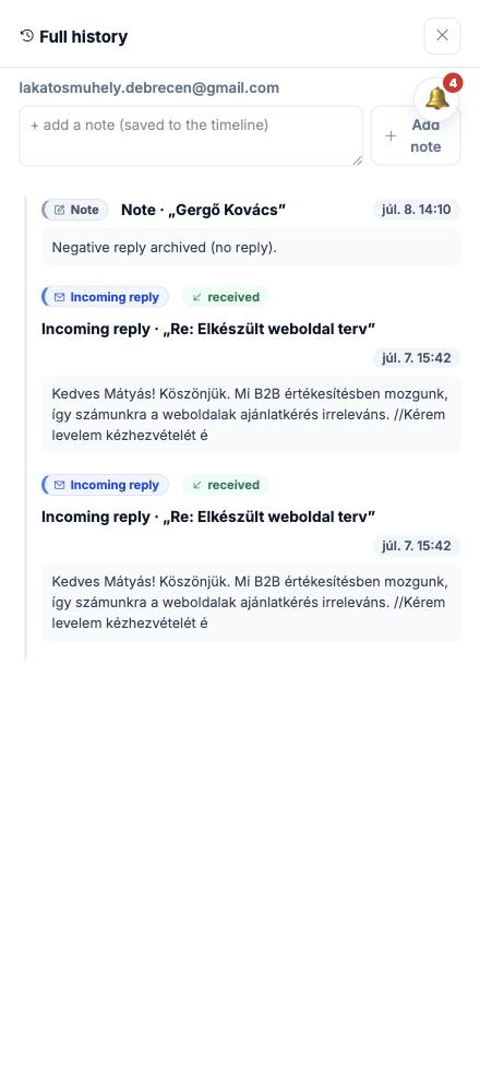 Dash · Full history — lakatosmuhely.debrecen@gmail.com