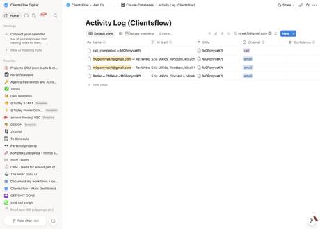 Notion activity log — m0ponyvakft@gmail.com