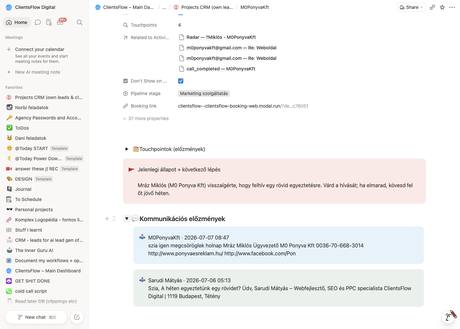 Notion CRM · előzmények — m0ponyvakft@gmail.com