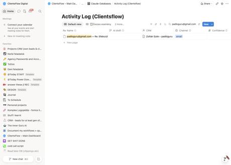 Notion activity log — padloguru@gmail.com