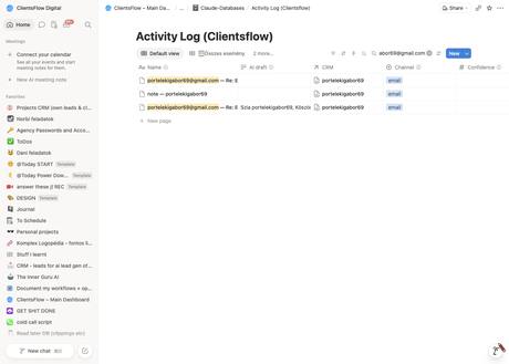 Notion activity log — portelekigabor69@gmail.com