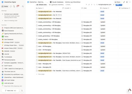 Notion activity log — reorgbau@gmail.com