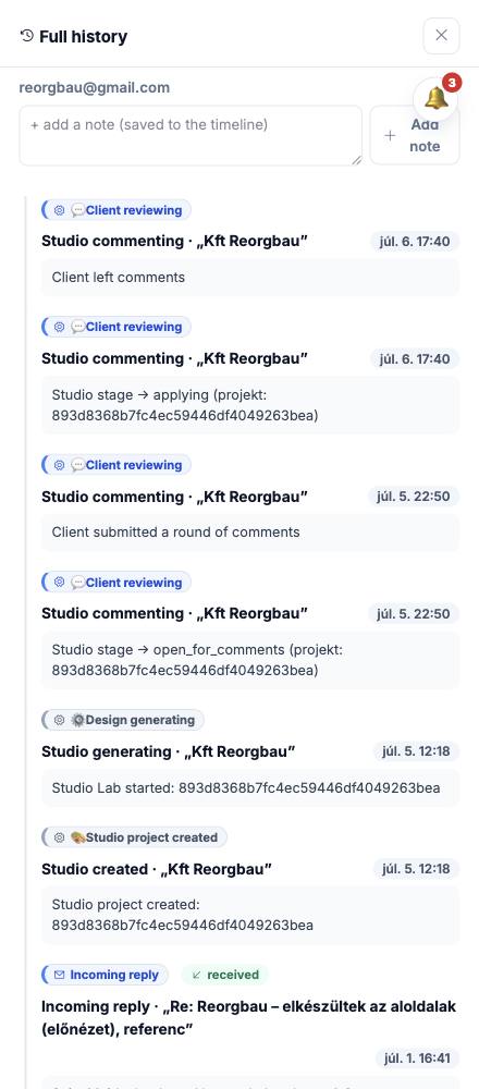 Dash · Full history — reorgbau@gmail.com