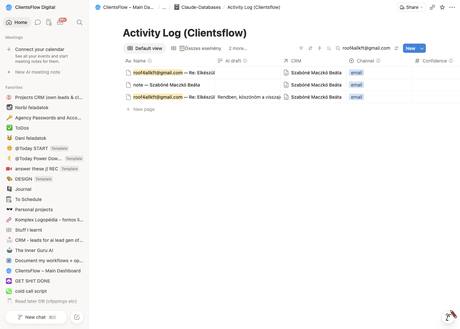 Notion activity log — roof4allkft@gmail.com