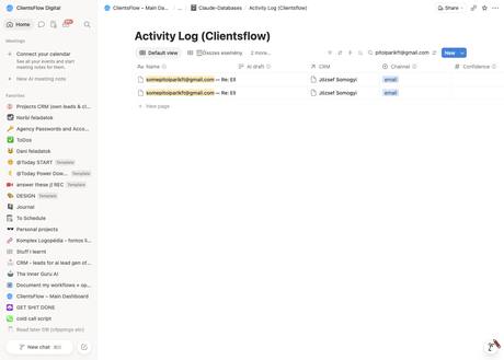 Notion activity log — somepitoiparikft@gmail.com