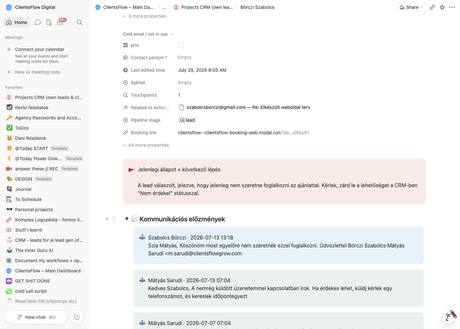 Notion CRM · előzmények — szabolcsborczi@gmail.com