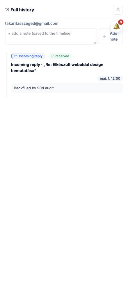 Dash · Full history — takaritasszeged@gmail.com