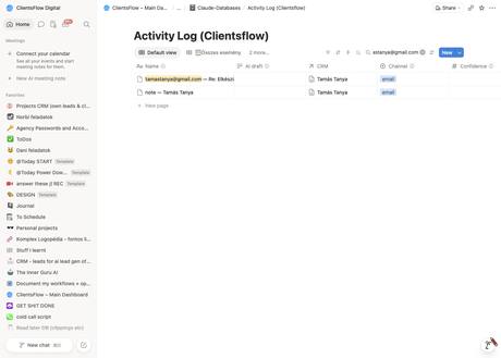 Notion activity log — tamastanya@gmail.com